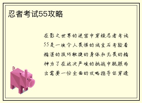 忍者考试55攻略